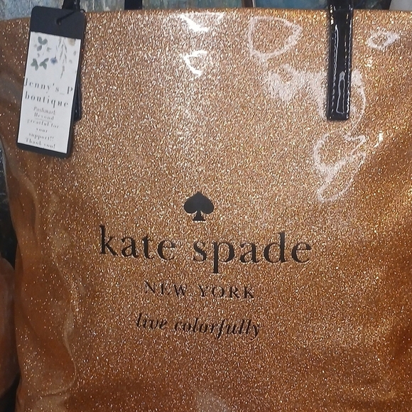 OMG! Kate Spade PINK ROSE Gold SPARKLE ✨️Tote Bag - Picture 3 of 13